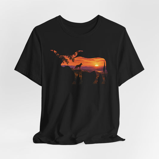 Longhorn Coyote At Sunset T-Shirt