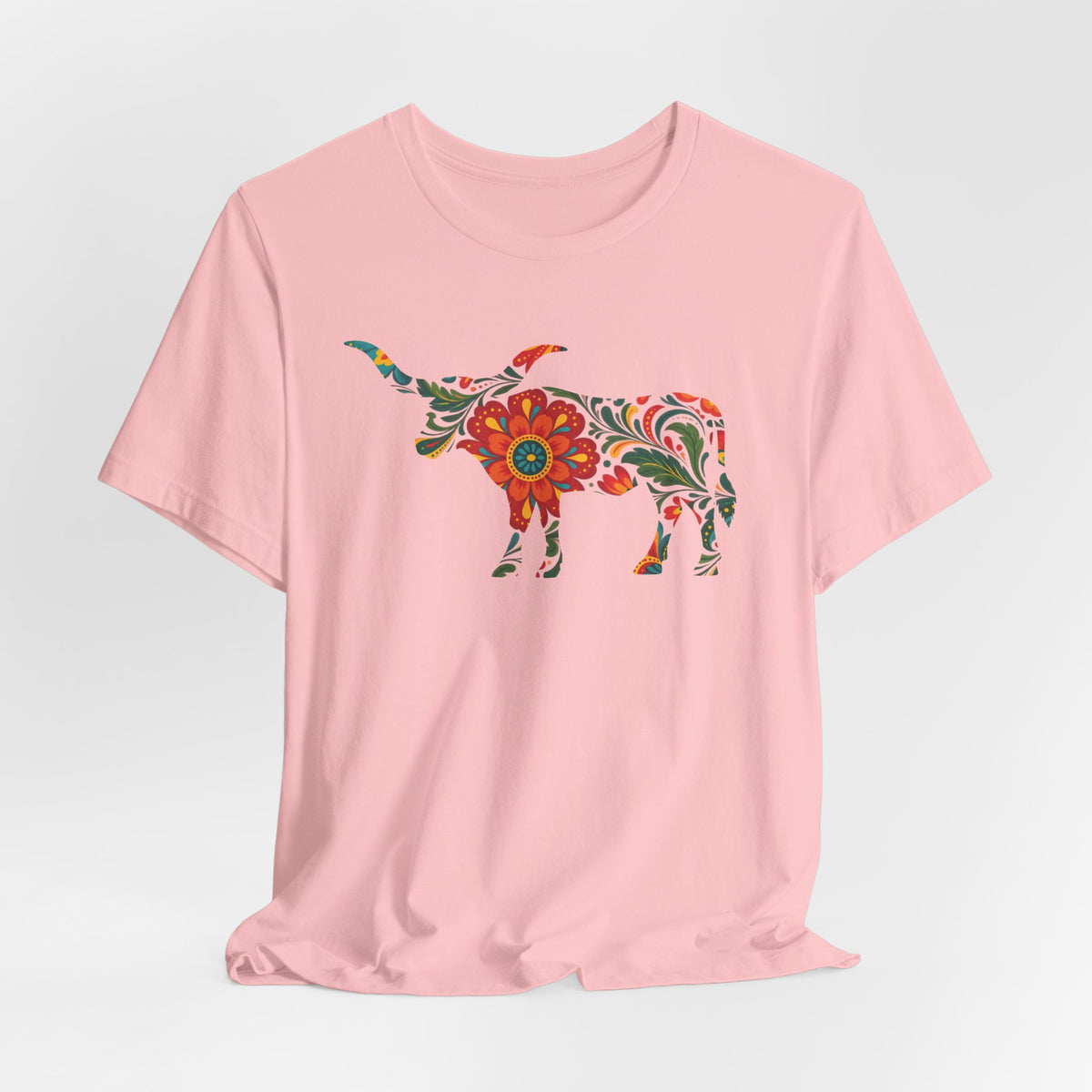 Longhorn Mexican Floral Print T-Shirt