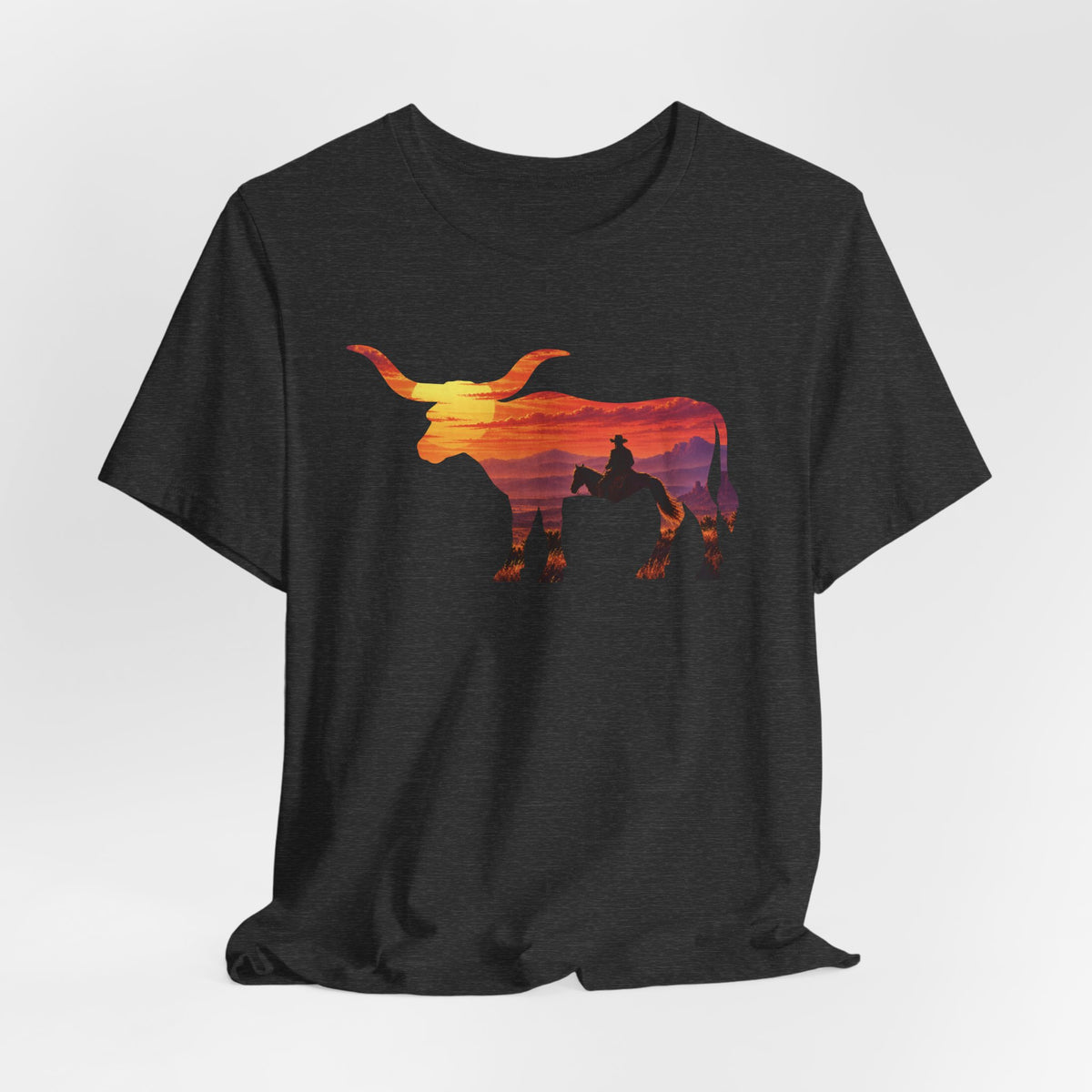 Longhorn Cowboy Sunset T-Shirt