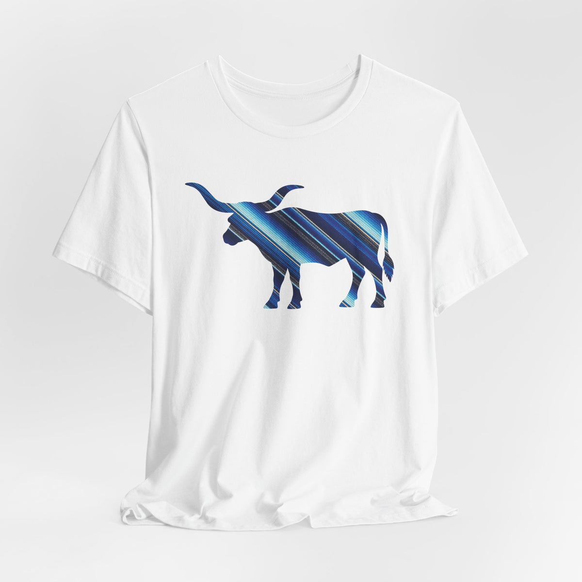 Longhorn Serape Print T-Shirt In Blue