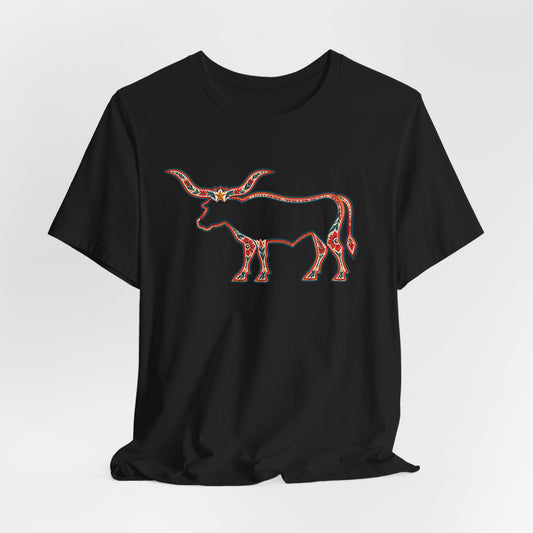 Longhorn Rustic Whimsy Outline T-Shirt