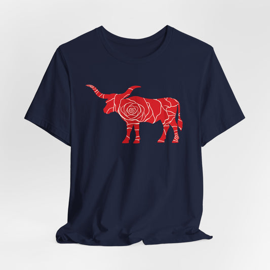 Longhorn Red Rose Graphic T-Shirt