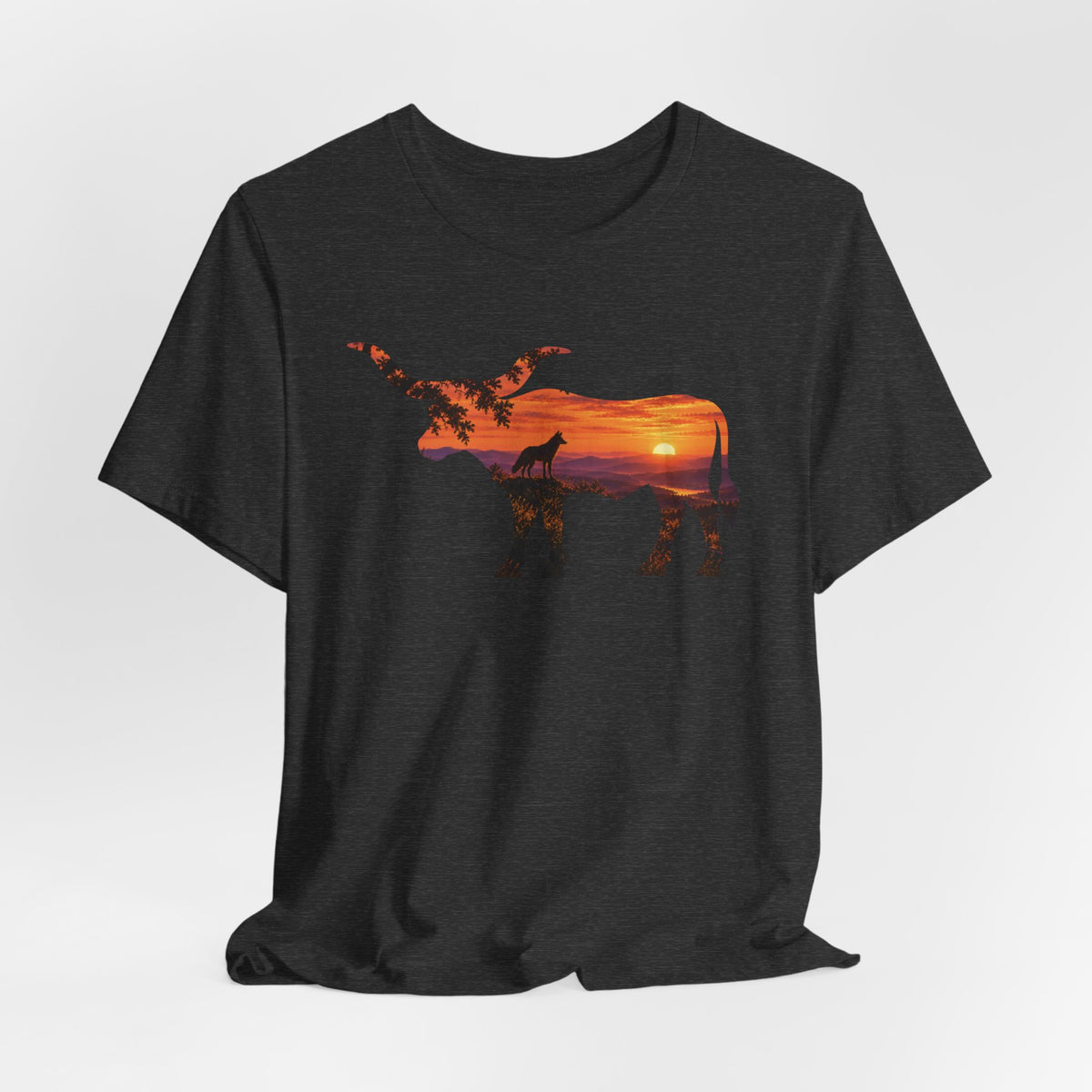 Longhorn Coyote At Sunset T-Shirt