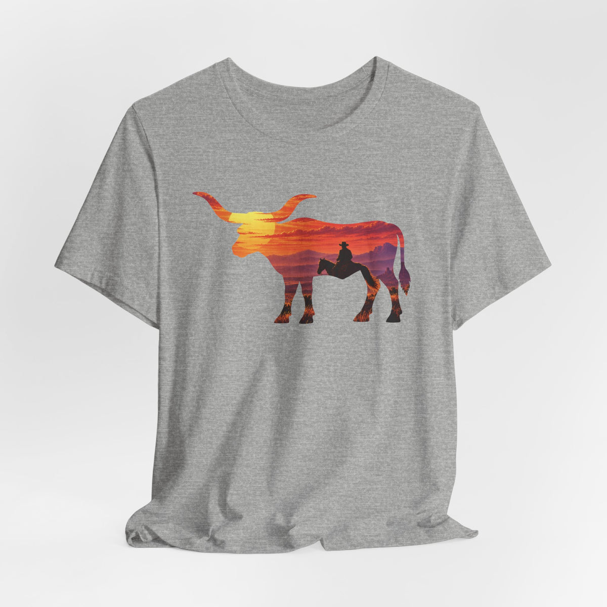 Longhorn Cowboy Sunset T-Shirt