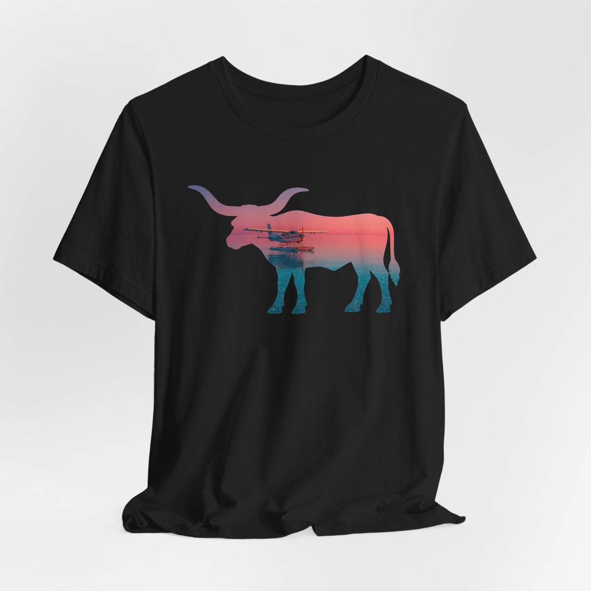 Longhorn Sea Plane On The Ocean T-Shirt