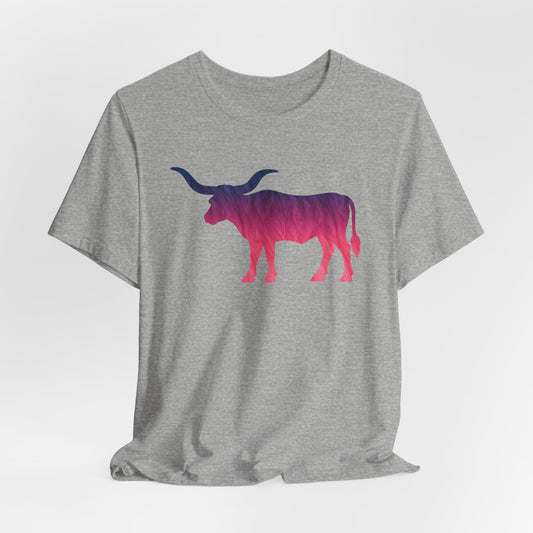 Longhorn Ombré Print T-Shirt In Purple Tones