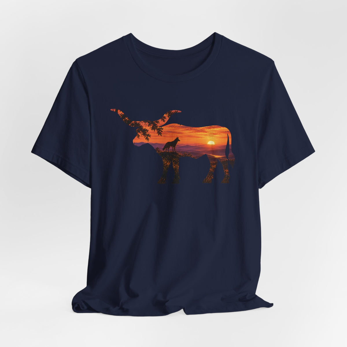 Longhorn Coyote At Sunset T-Shirt