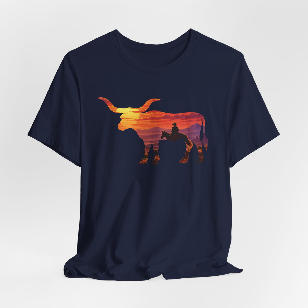 Longhorn Cowboy Sunset T-Shirt