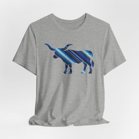 Longhorn Serape Print T-Shirt In Blue