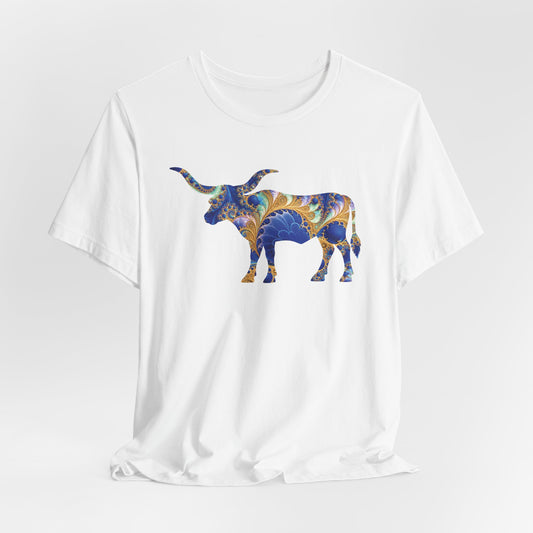 Longhorn Sapphire Gold Fractal  T-Shirt