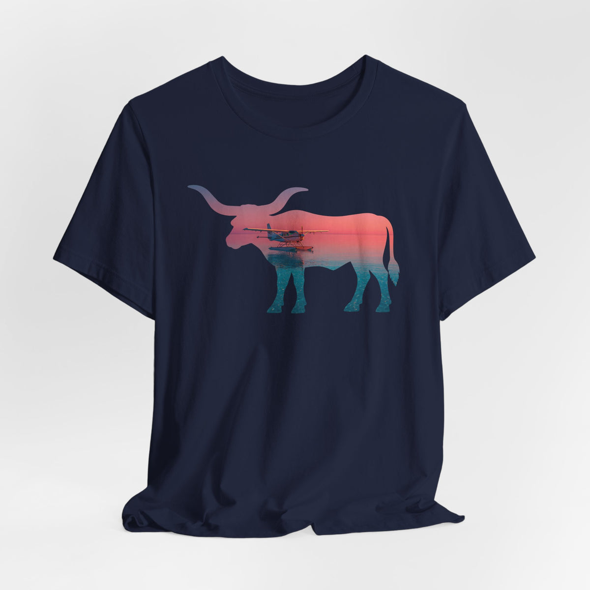 Longhorn Sea Plane On The Ocean T-Shirt