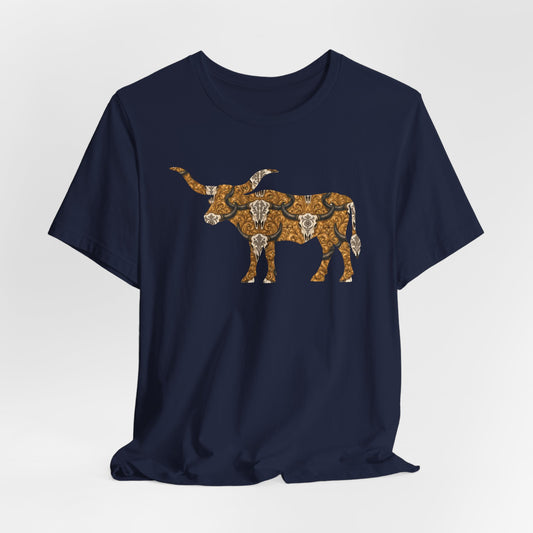 Longhorn Carved Skull T-Shirt