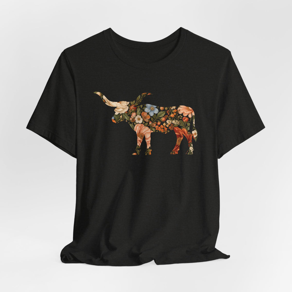 Longhorn Boho Floral Print T-Shirt