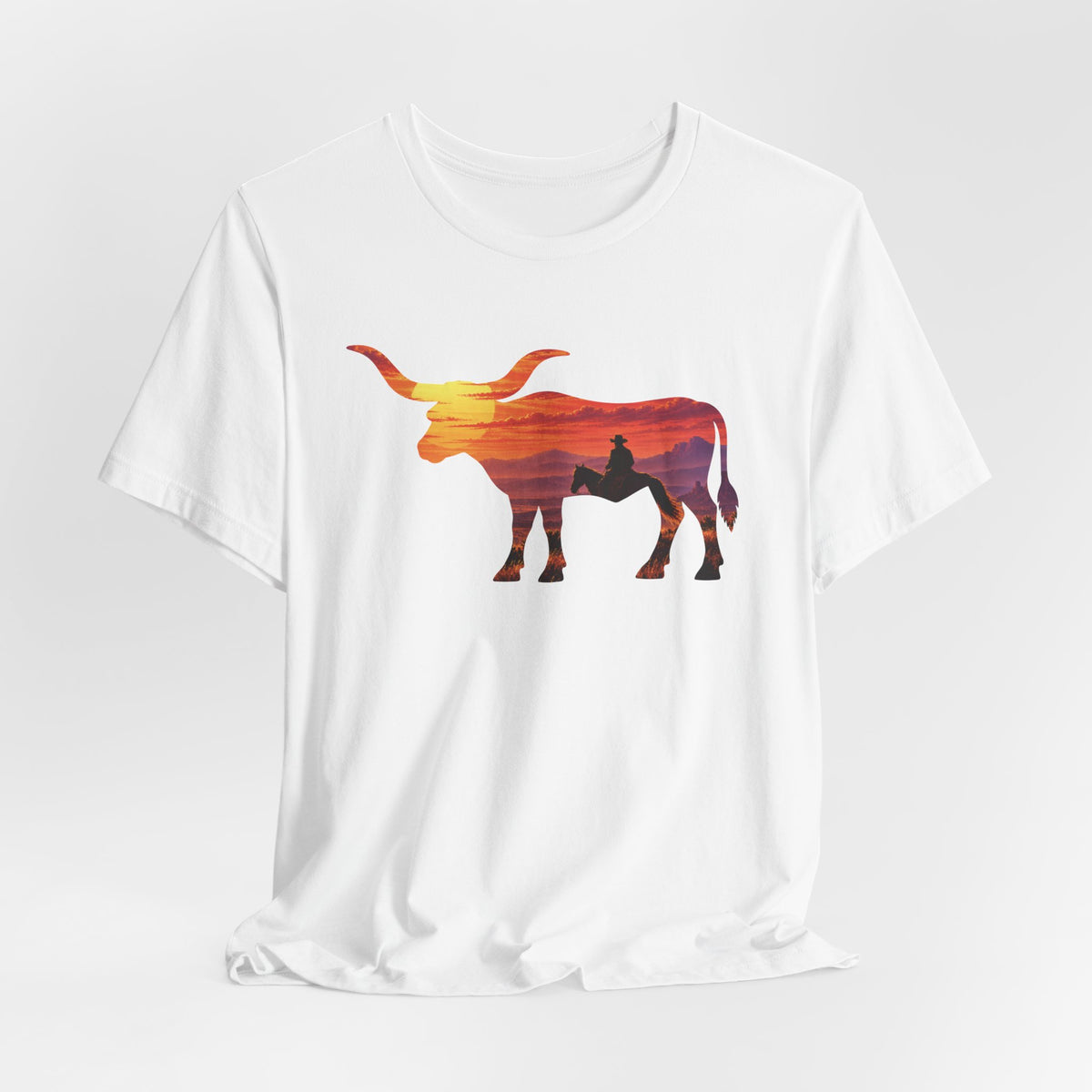 Longhorn Cowboy Sunset T-Shirt