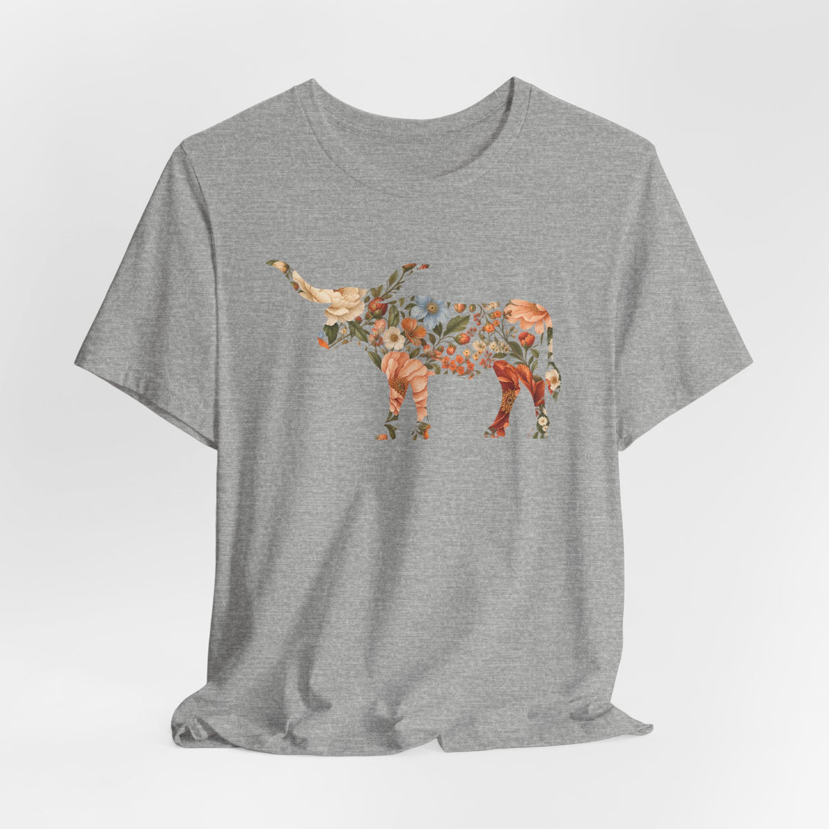 Longhorn Boho Floral Print T-Shirt