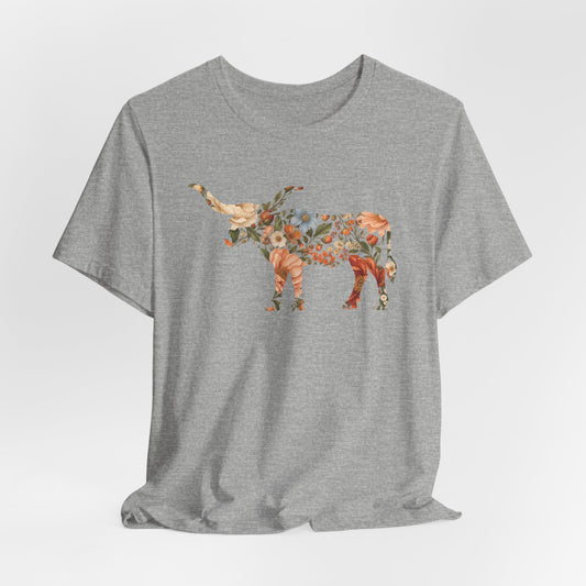 Longhorn Boho Floral Print T-Shirt