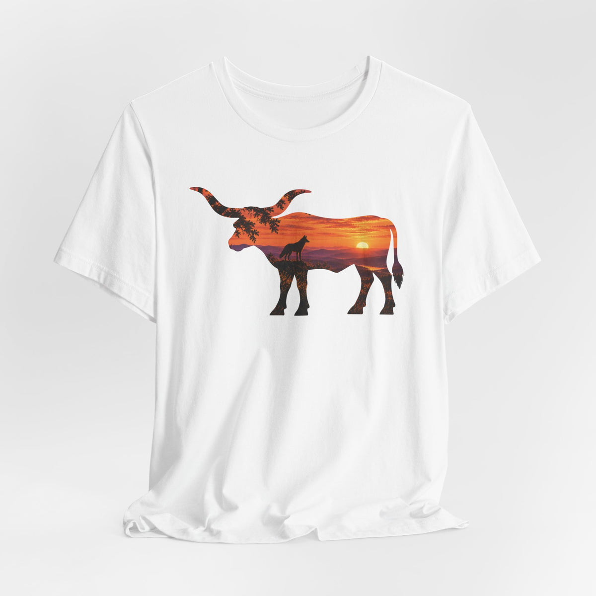 Longhorn Coyote At Sunset T-Shirt