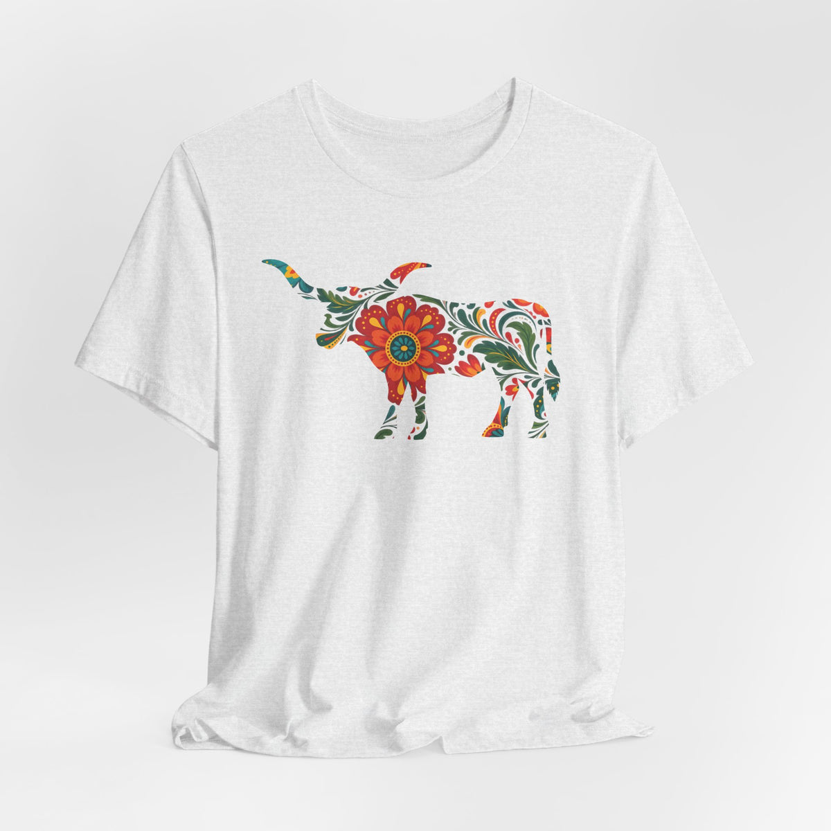Longhorn Mexican Floral Print T-Shirt