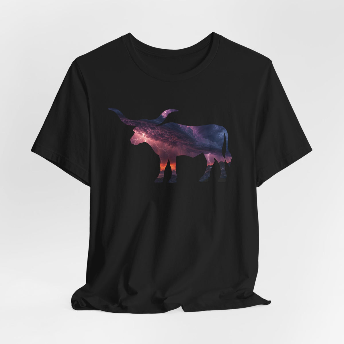 Longhorn Lightening In A Storm Cloud T-Shirt
