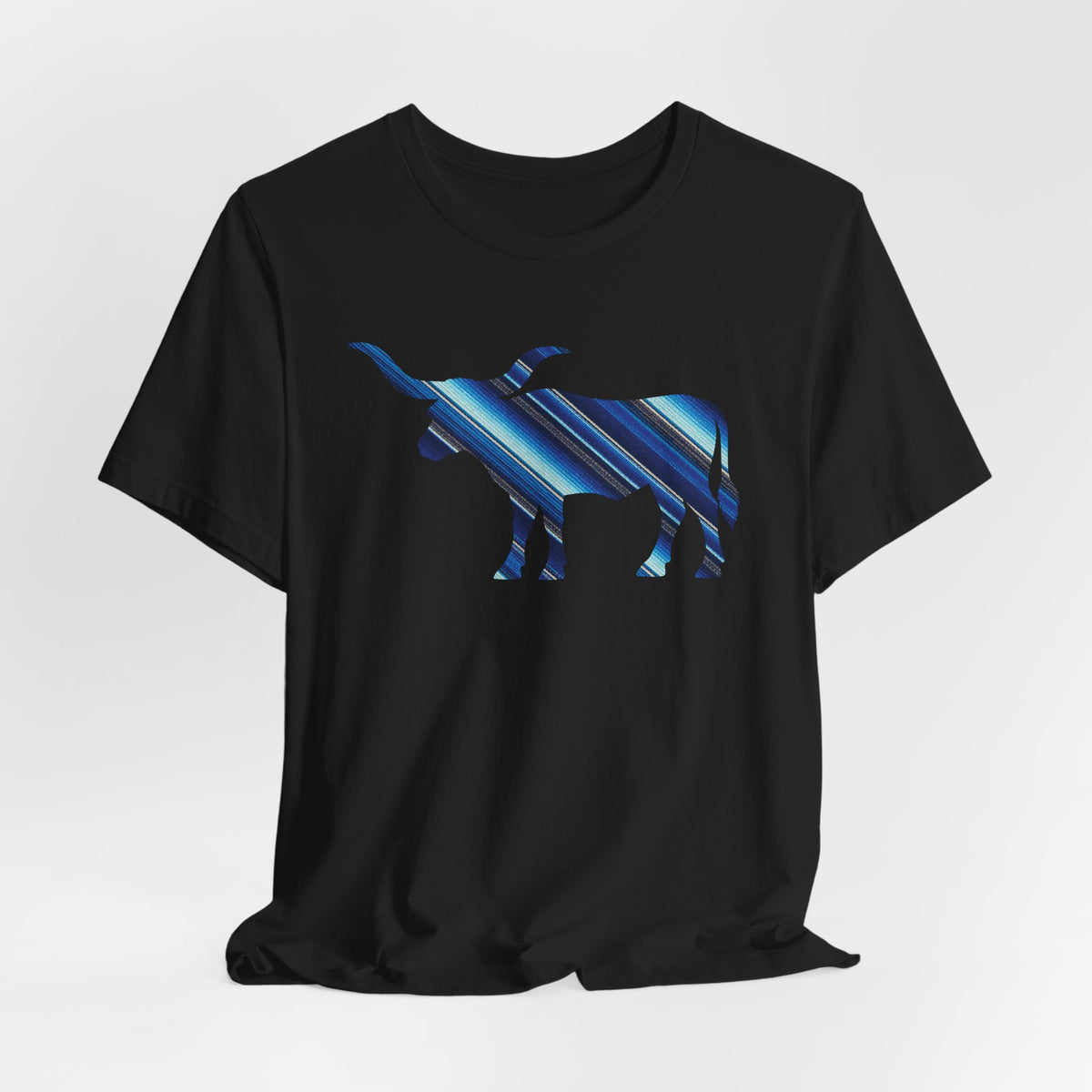 Longhorn Serape Print T-Shirt In Blue