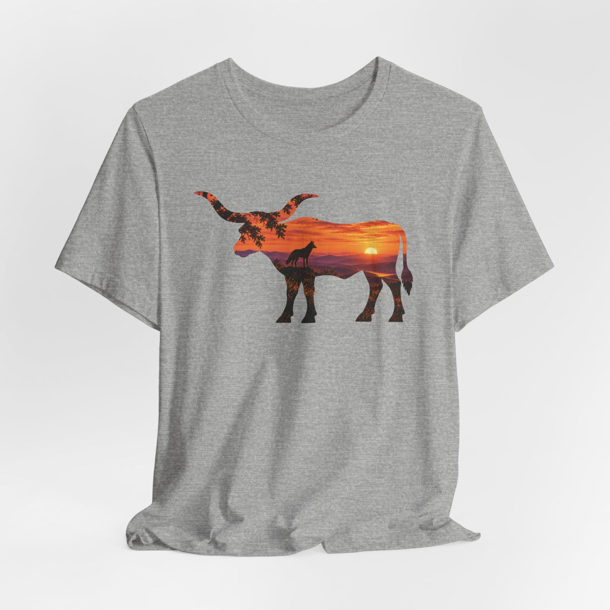 Longhorn Coyote At Sunset T-Shirt