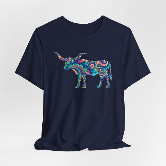 Longhorn Turquoise and Coral Fractal T-Shirt