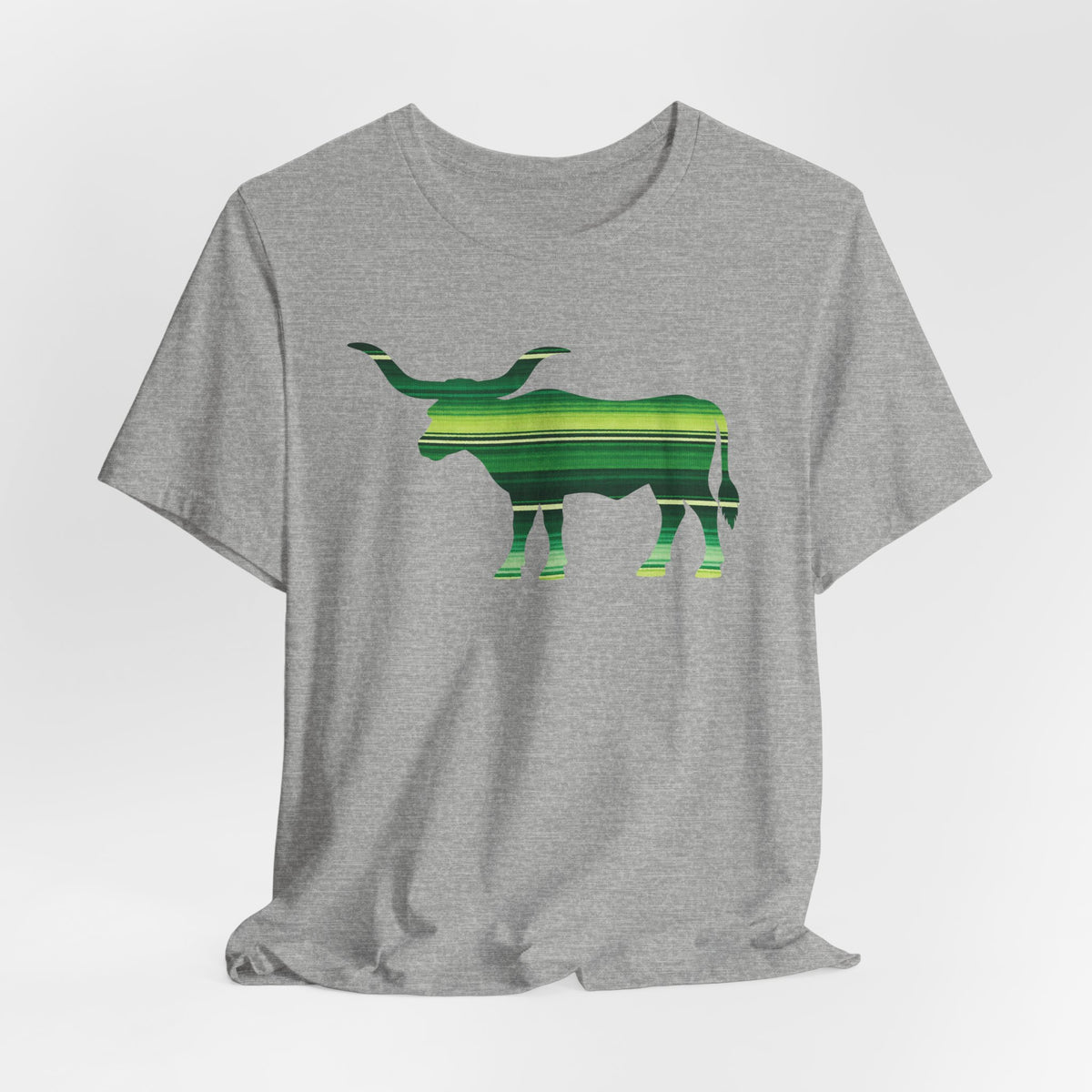 Longhorn Serape Print T-Shirt In Green