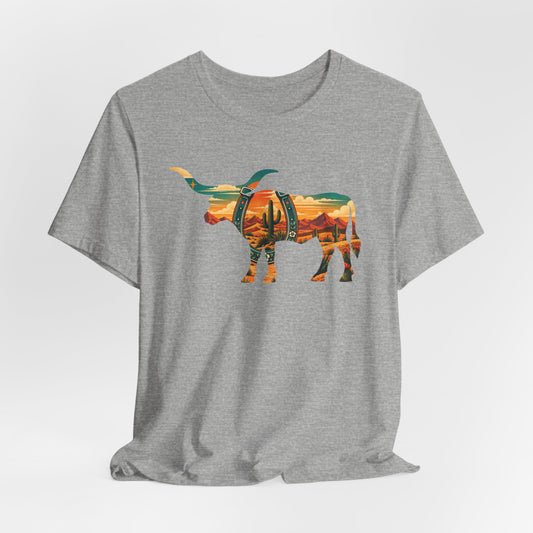 Longhorn Western Horseshoe Vintage Art T-Shirt