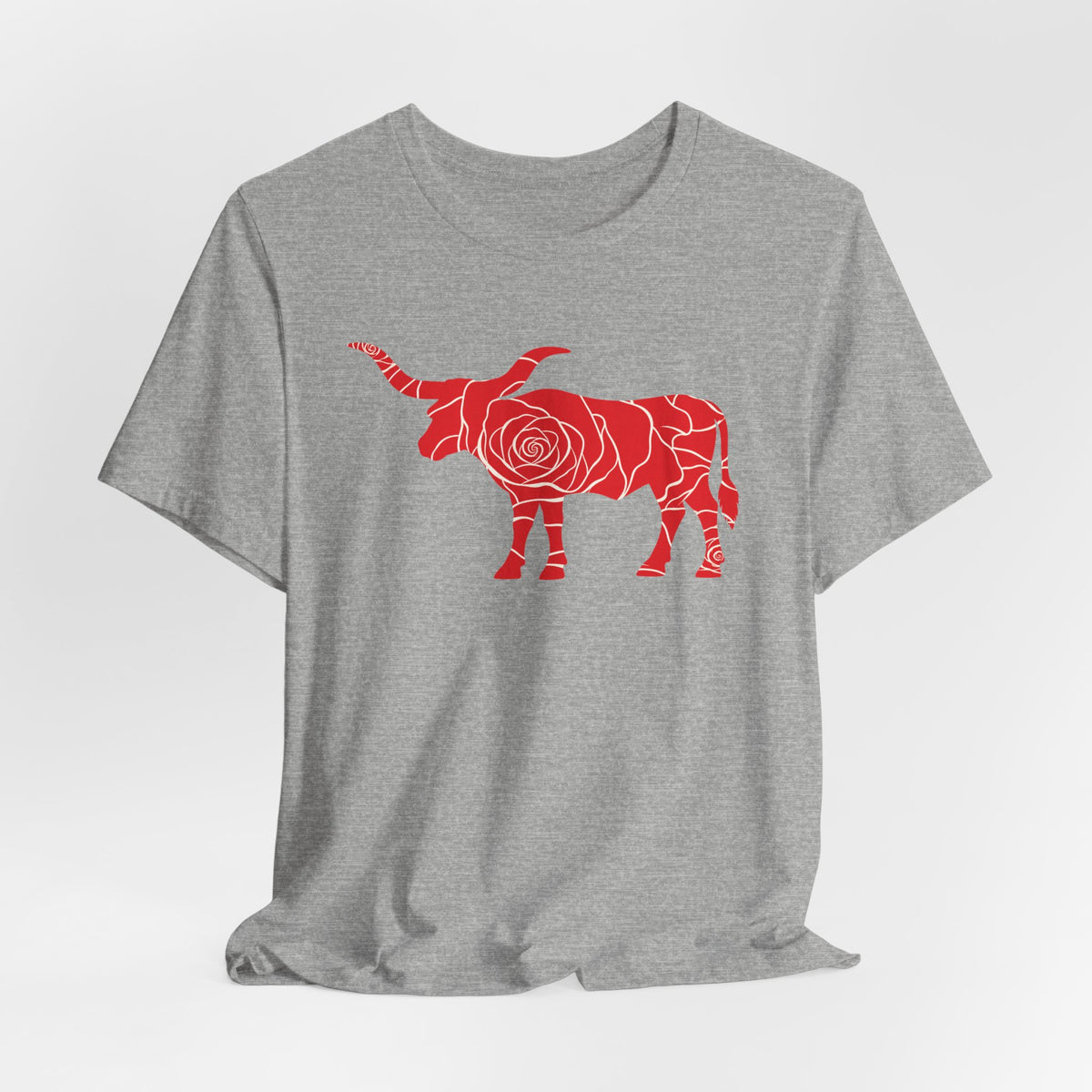 Longhorn Red Rose Graphic T-Shirt