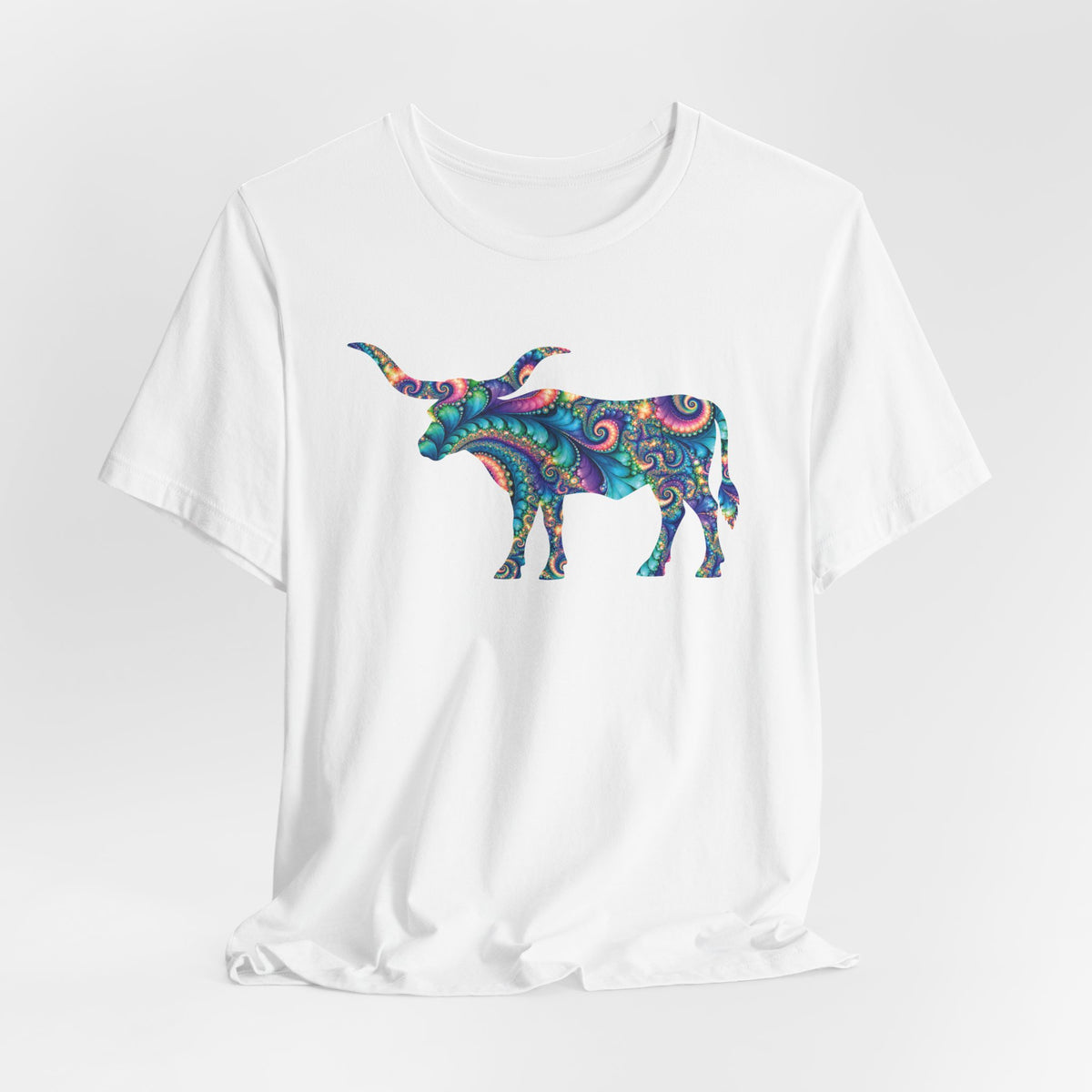 Longhorn Turquoise and Coral Fractal T-Shirt